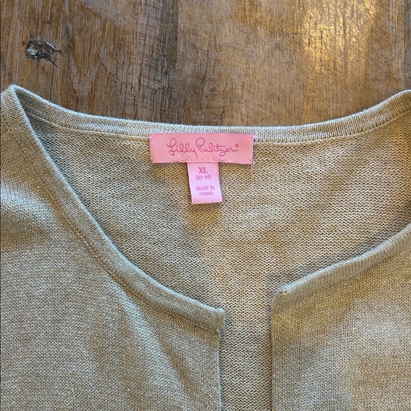 Lilly Pulitzer Gold Ruffle Sweater - Picture 2 of 5